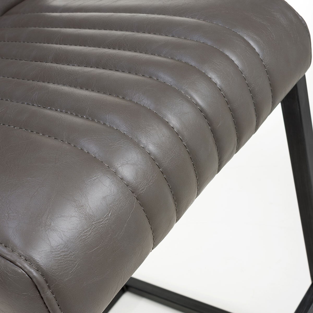 Shankar grey faux leather cantilever bar stool 2 pack (British brand)