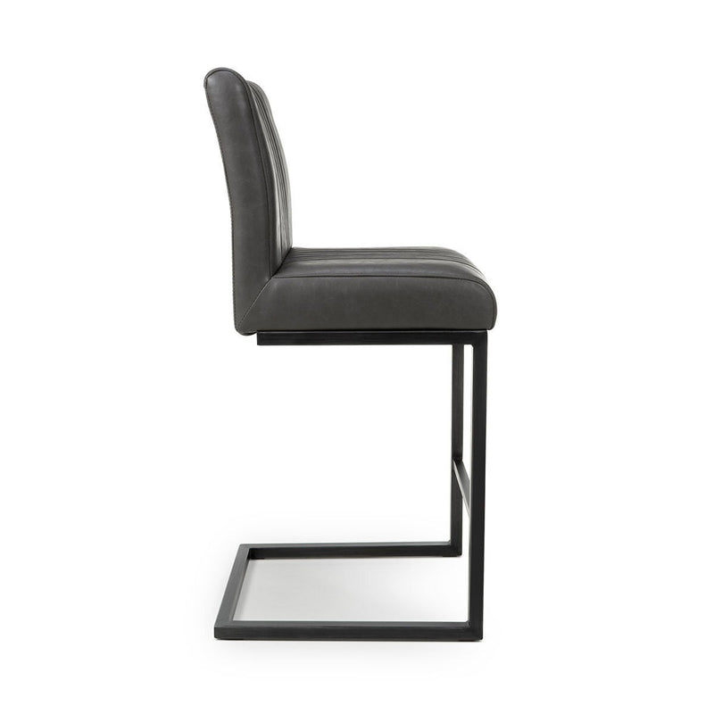 Shankar grey faux leather cantilever bar stool 2 pack (British brand)
