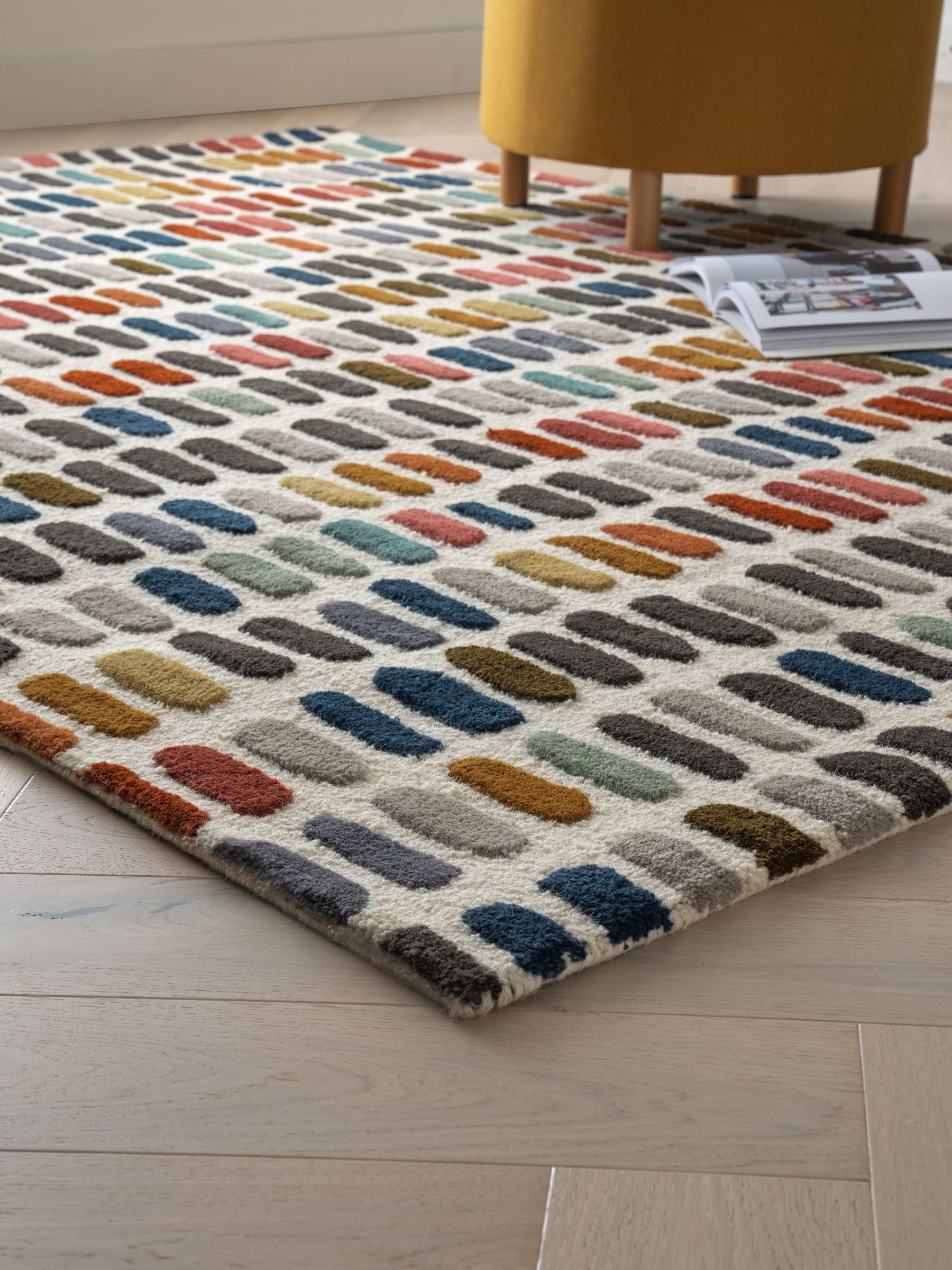 Multicoloured Sketch Wool Rug