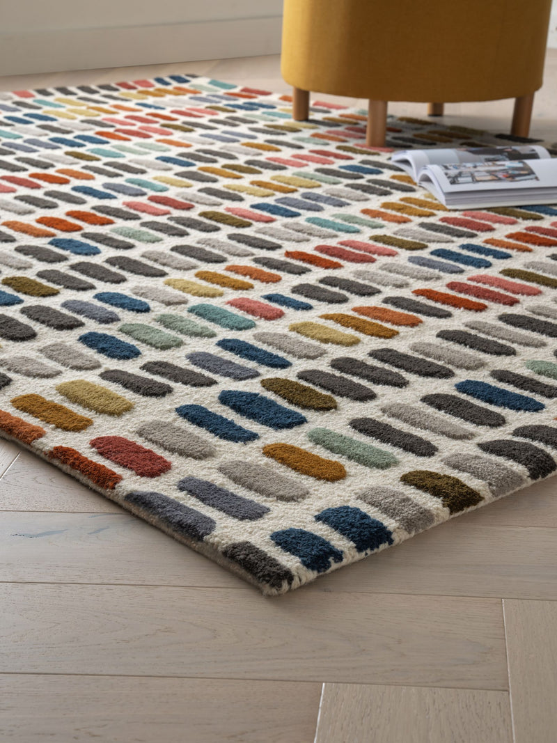 Multicoloured Sketch Wool Rug