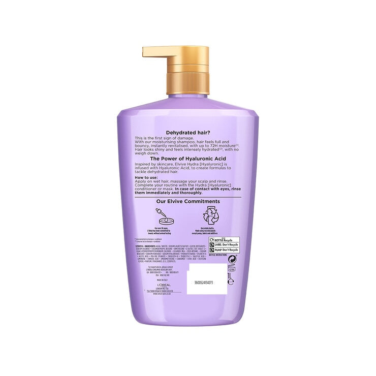 L'Oreal Elvive Hydra Hyaluronic Shampoo 2 Liters, UK version