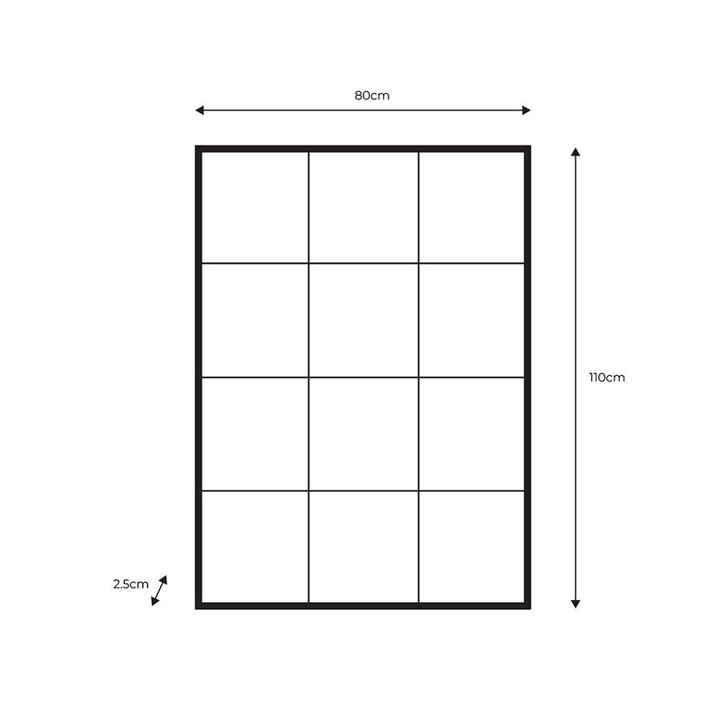 Gallery Chafford black window mirror 80x110cm, UK version