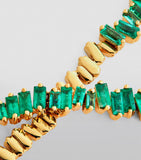 Suzanne Kalan yellow gold emerald tennis necklace, UK version