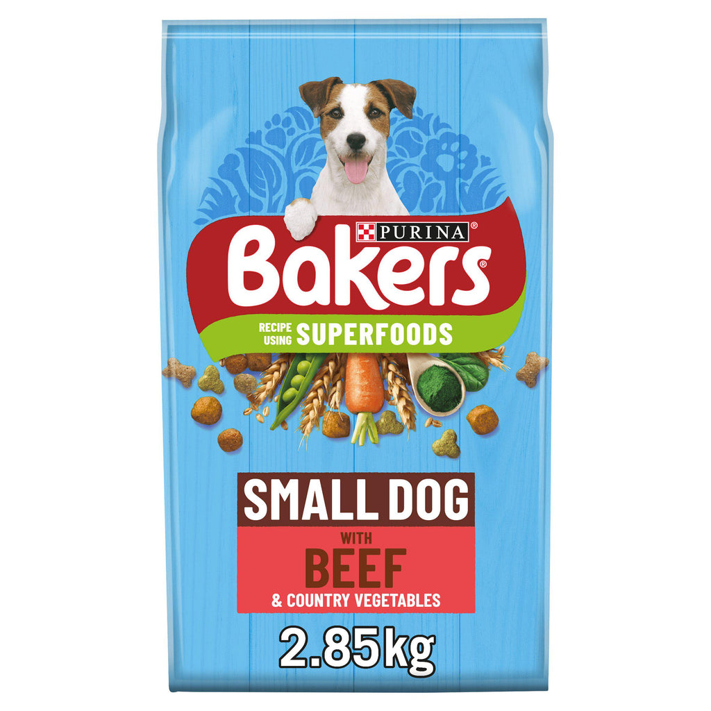 Bakers Small Dry Dog Food Beef and Veg 2.85kg