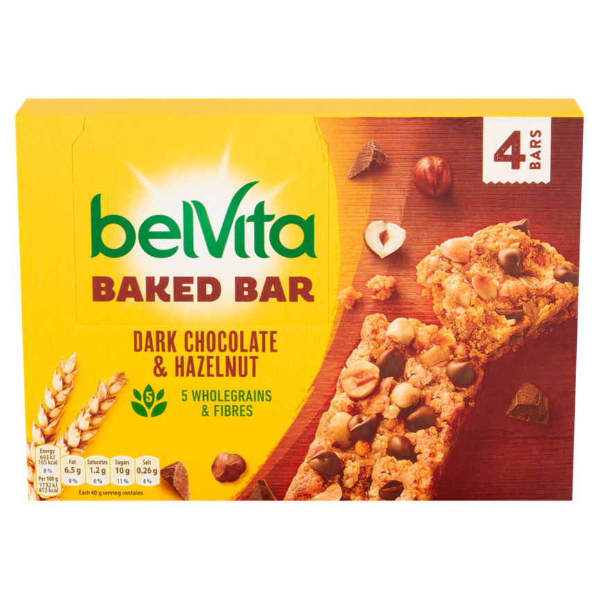 Belvita Dark Chocolate & Hazelnut Baked Cereal Bars 4pk GOODS ASDA   