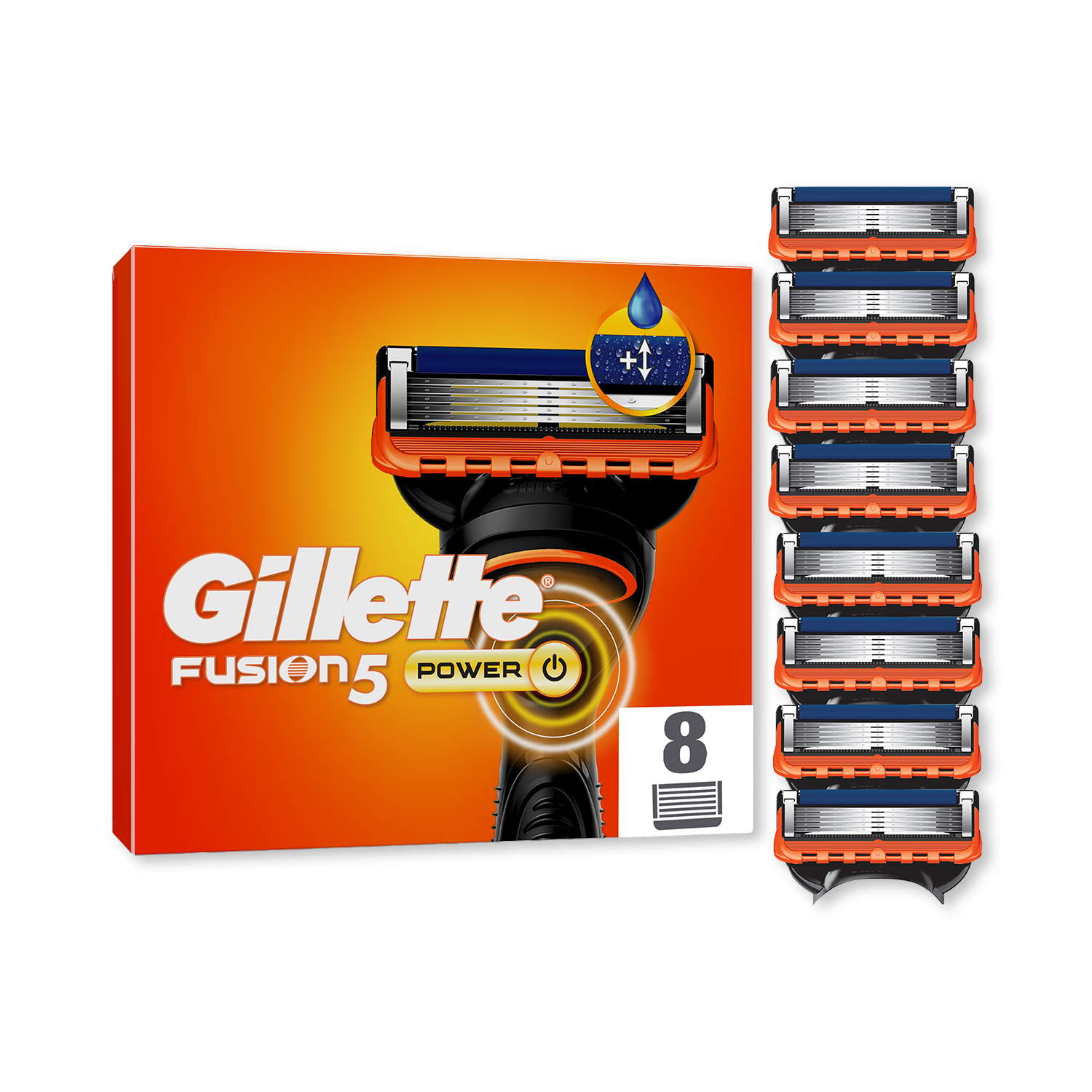 Gillette Fusion5 Power blade refill pack of 8, UK version
