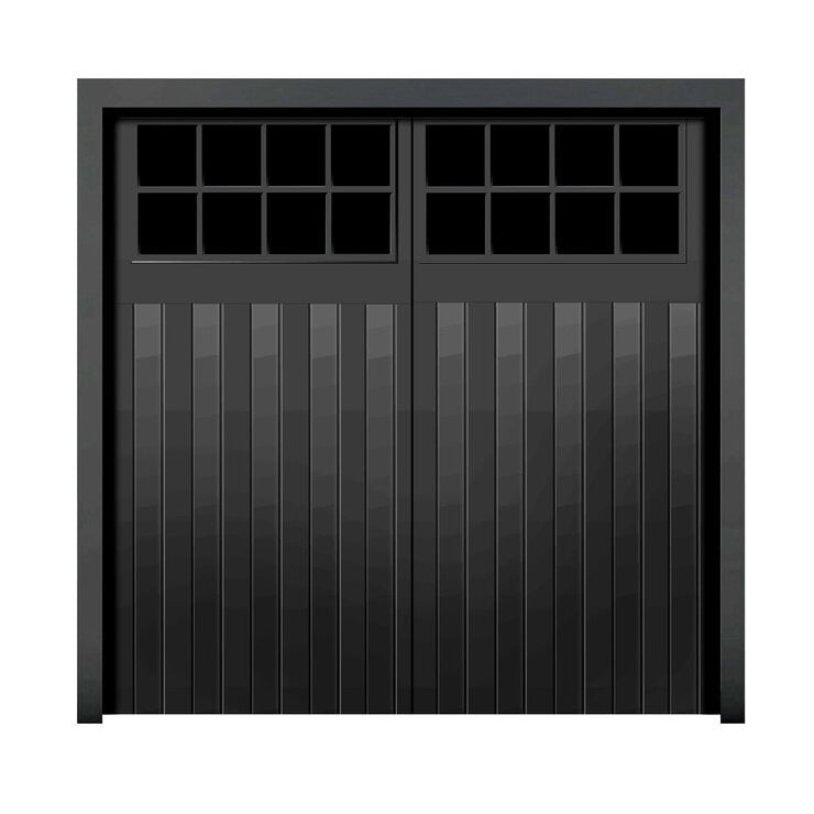 Cardale Black Bedford retractable garage door imported from the UK