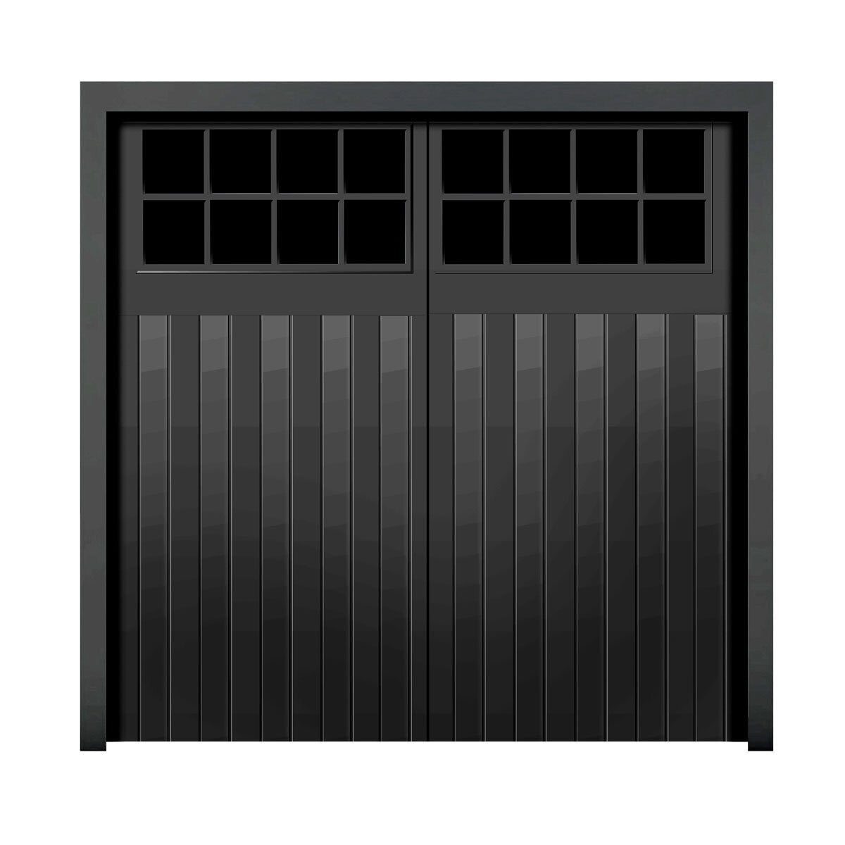 Cardale Black Bedford retractable garage door imported from the UK