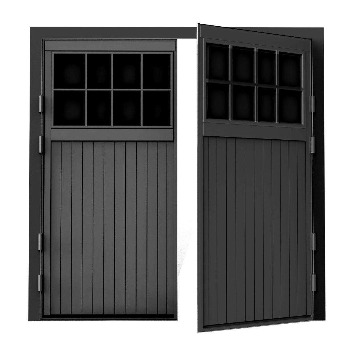 Cardale Grey Bedford side hinge garage door, imported from the UK