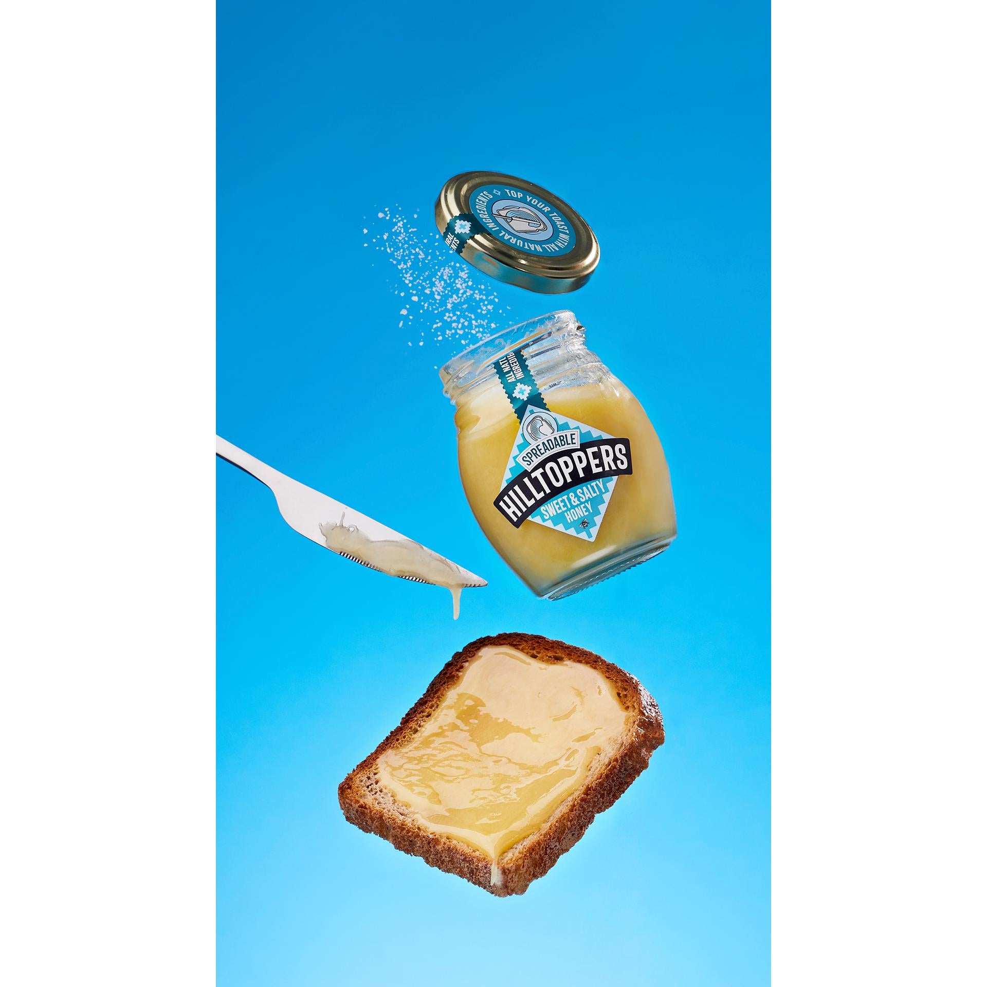 Hilltoppers spreadable sweet and salty honey 225g, UK version