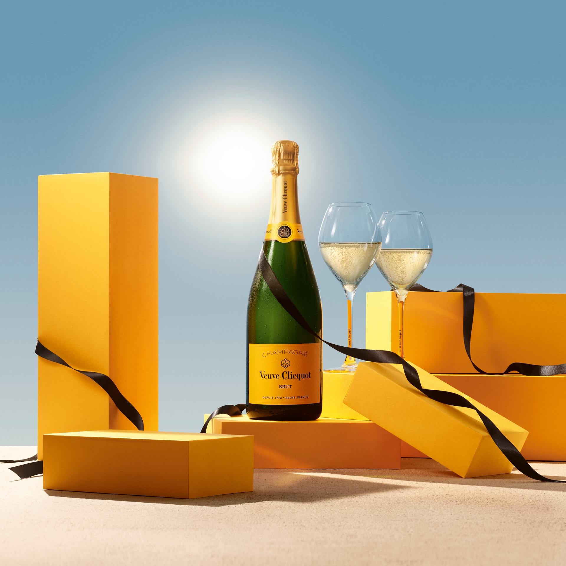 Veuve Clicquot Yellow Label Brut Champagne 75cl, imported from the UK