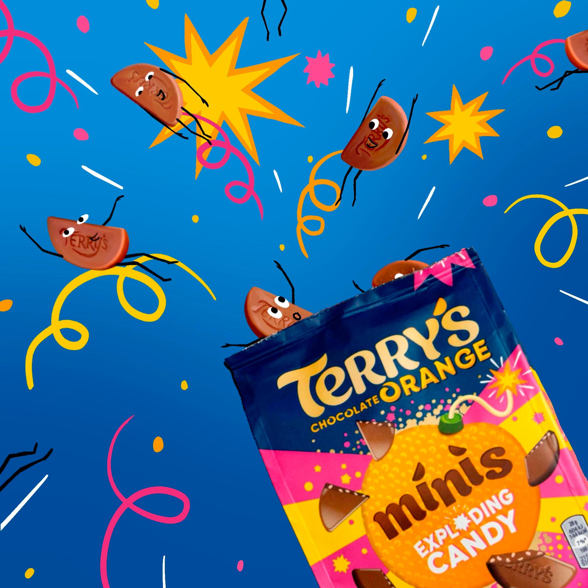 Terry's Chocolate Orange Exploding Candy Minis 105g (British brand)
