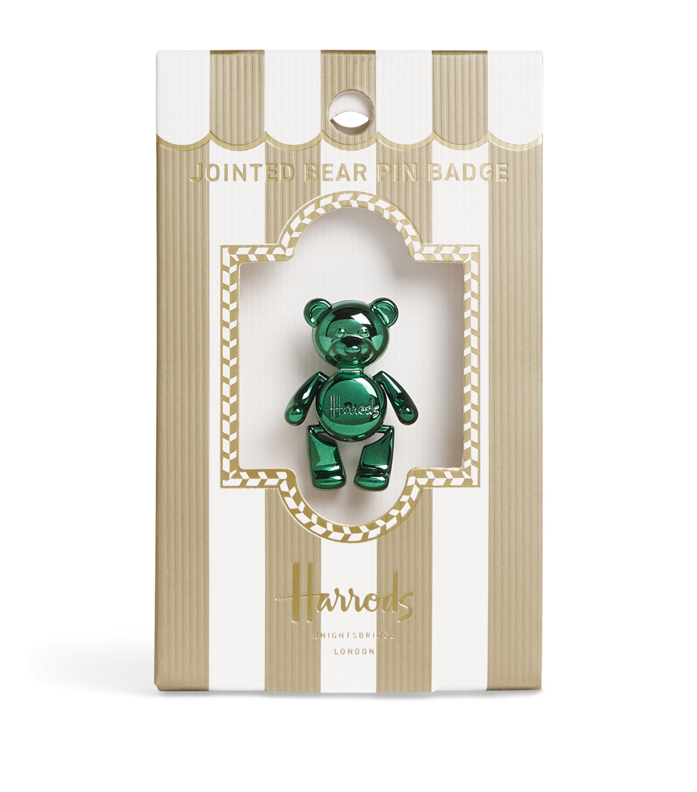 Harrods jointed bear pin badge, UK version