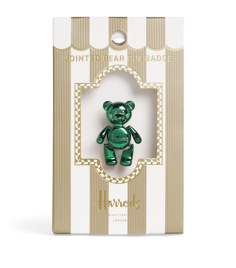 Harrods jointed bear pin badge, UK version