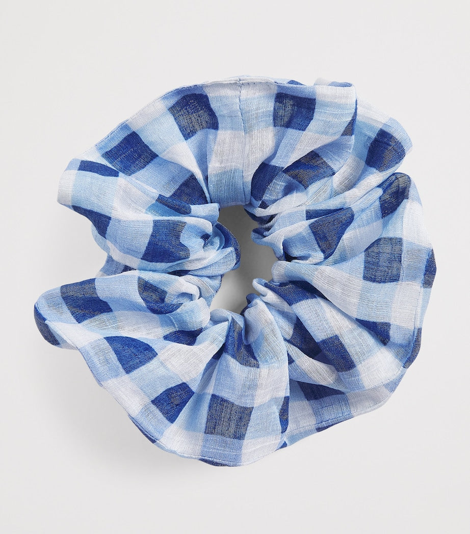 Sandro Paris linen blend gingham scrunchie - British product