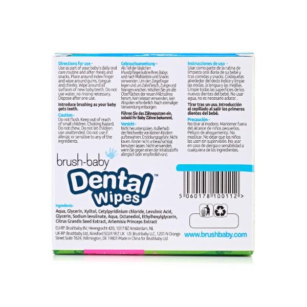 Brush Baby dental wipes for babies 28 wipes, UK version