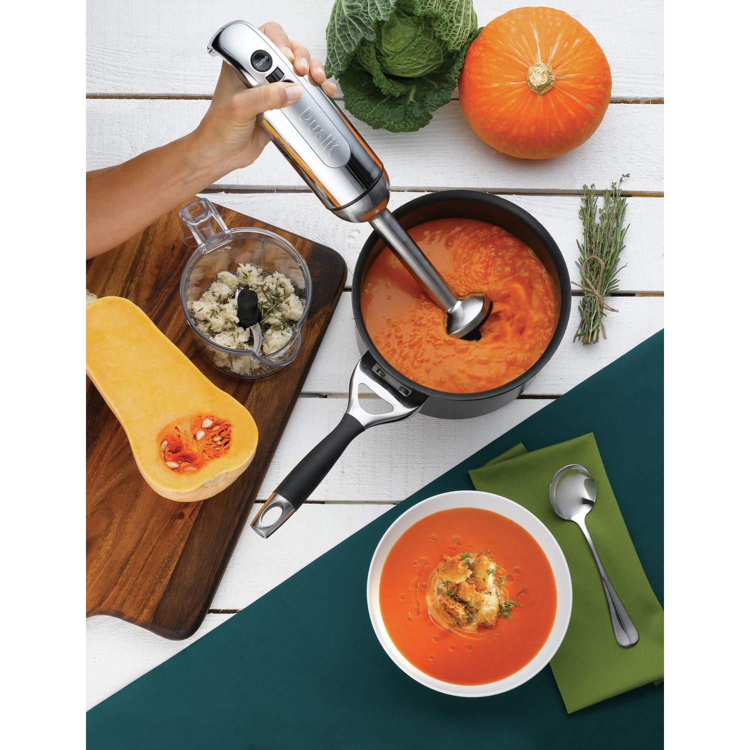 Dualit hand blender stainless steel, imported from the UK