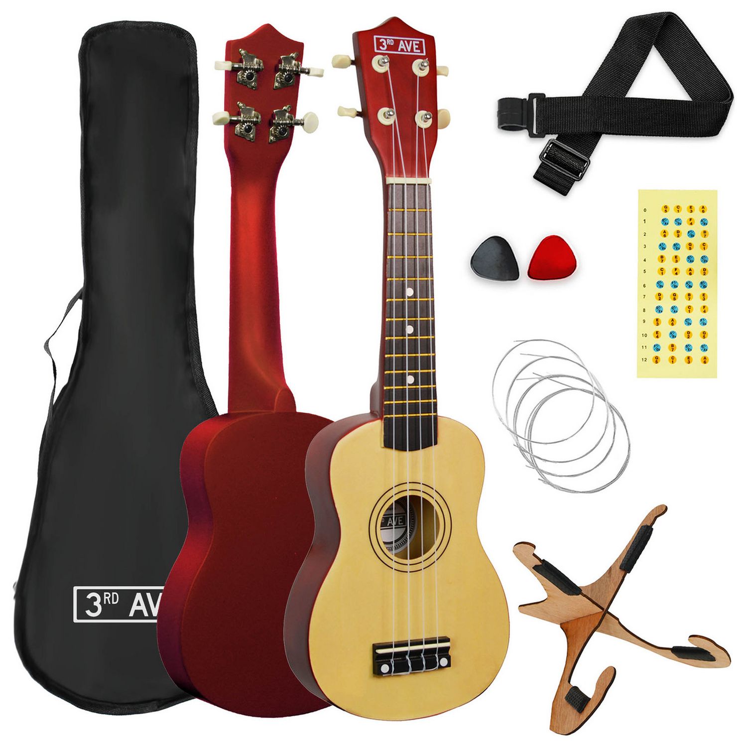 3rd Avenue Soprano Ukulele Natural 21-Inch - British product