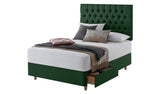 Silentnight kingsize divan bed set in green (British brand)