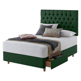 Silentnight kingsize divan bed set in green (British brand)