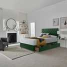 Silentnight green kingsize divan bed set with 4 drawers (British brand)