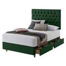 Silentnight green kingsize divan bed set with 4 drawers (British brand)