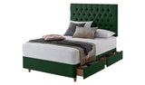 Silentnight green kingsize divan bed set with 4 drawers (British brand)