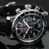 Citizen Eco-Drive black leather strap watch 44mm, UK version