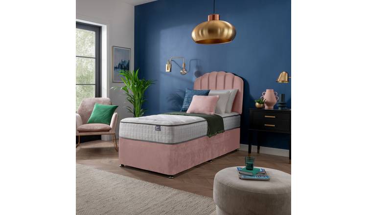 Silentnight Middleton Single Memory Divan Bed in Pink (British brand)