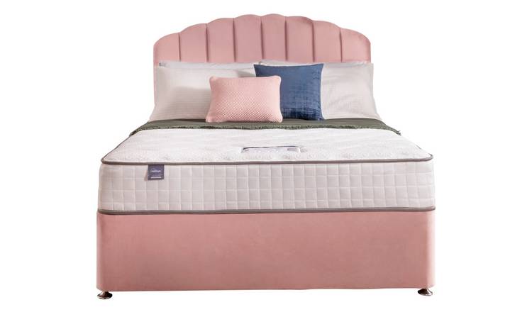 Silentnight double divan bed in pink (British brand)