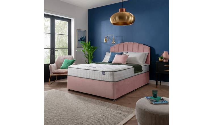 Silentnight Kingsize Memory Divan Bed in Pink (British brand)