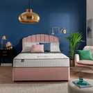 Silentnight Kingsize pink divan bed with mattress and headboard (British brand)