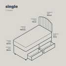Silentnight Middleton Single Divan Bed with Mattress and Headboard in Blue (British brand)