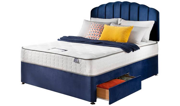 Silentnight Double Divan Bed Blue (British brand)