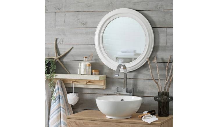 Innova white round wall mirror 55cm, imported from the UK