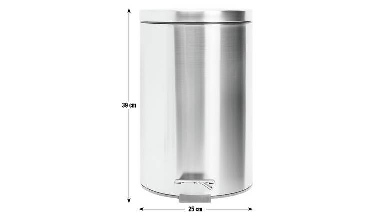 Habitat 12 Litre Round Pedal Bin - Silver GOODS Argos