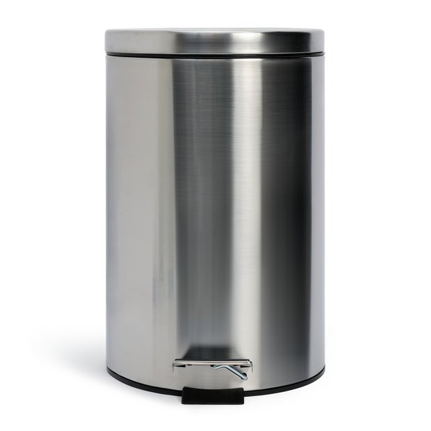 Habitat round pedal bin 12 litre silver (British brand)