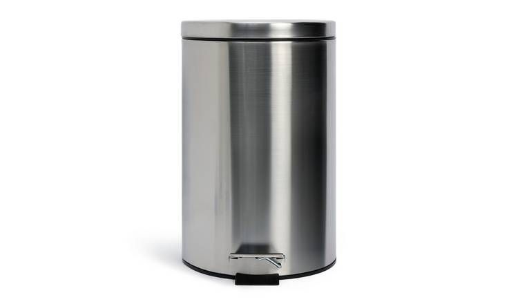 Habitat 12 Litre Round Pedal Bin - Silver GOODS Argos