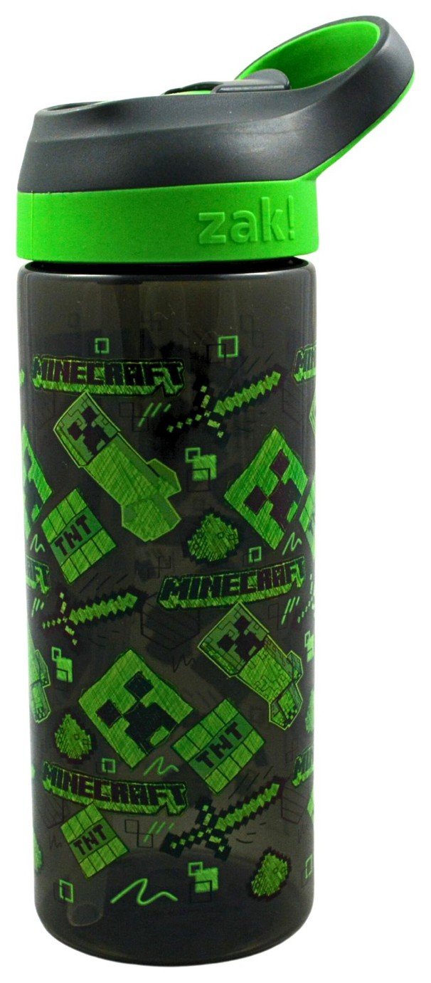 Zak Atlantic Minecraft Acid Sketch sipper water bottle 600ml (British brand)