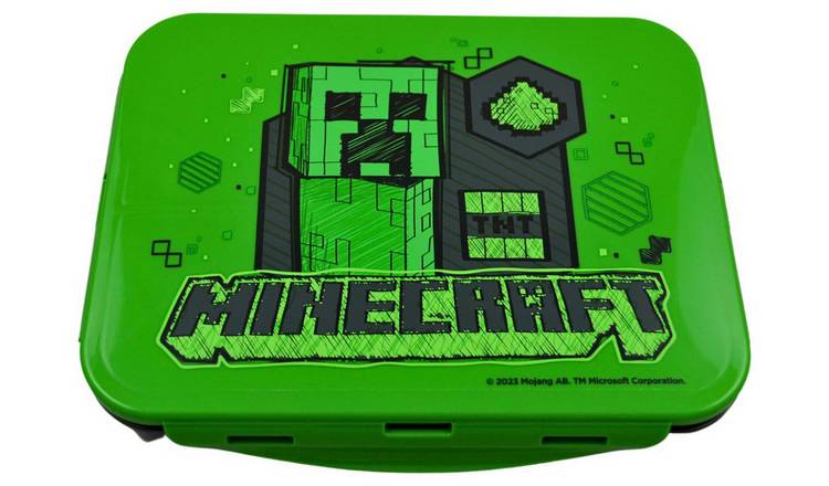 Zak Minecraft multi compartment lunch box, Creeper theme - UK version