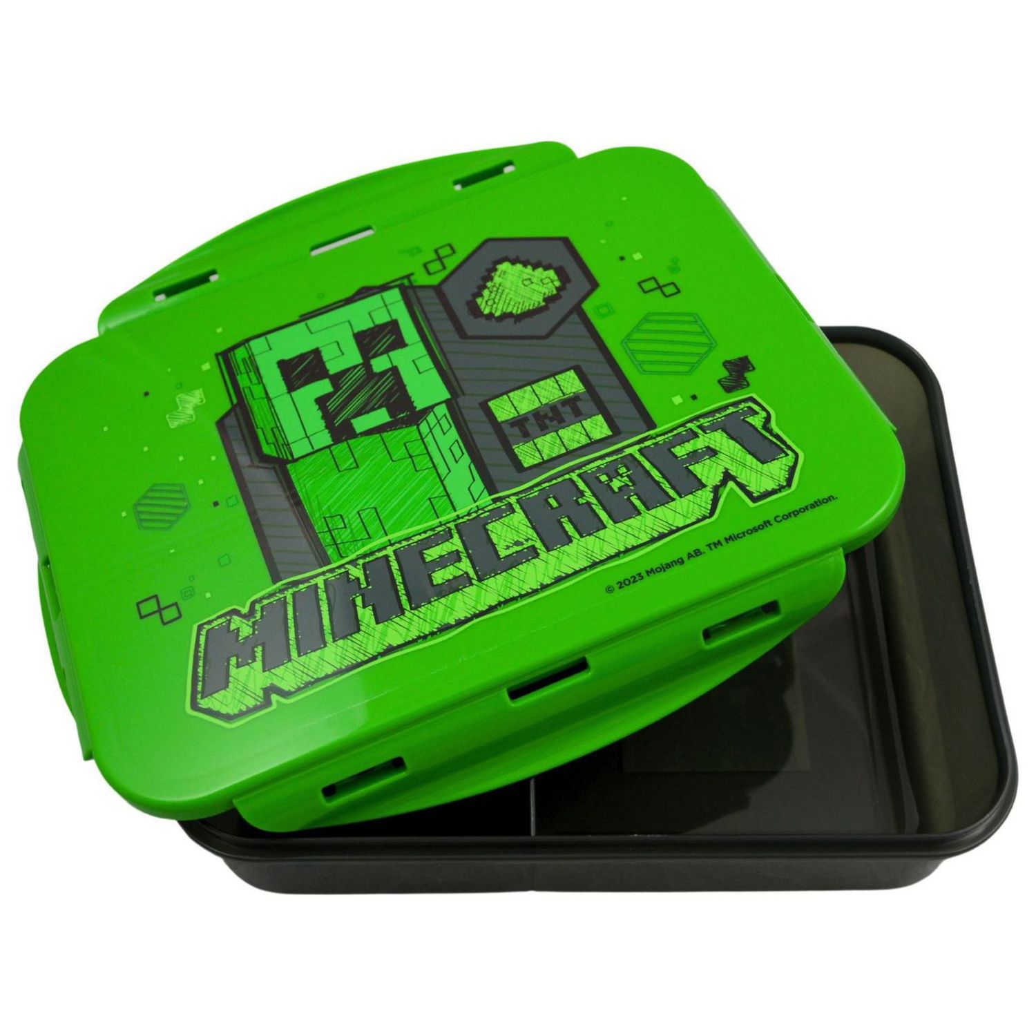 Zak Minecraft multi compartment lunch box, Creeper theme - UK version