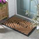 Argos Home Welcome Natural & Black Short Pile doormat 75x45cm - British product