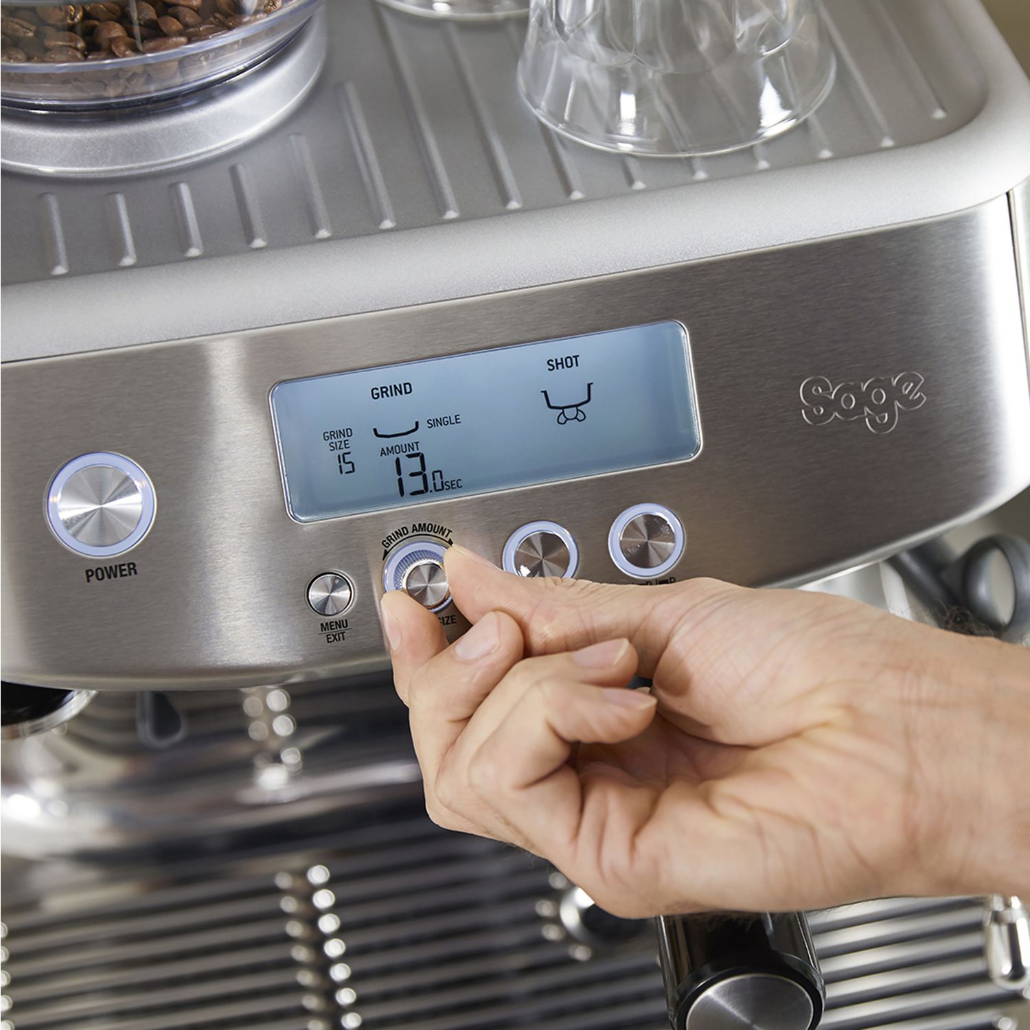 Sage Barista Pro espresso coffee machine stainless steel, imported from the UK
