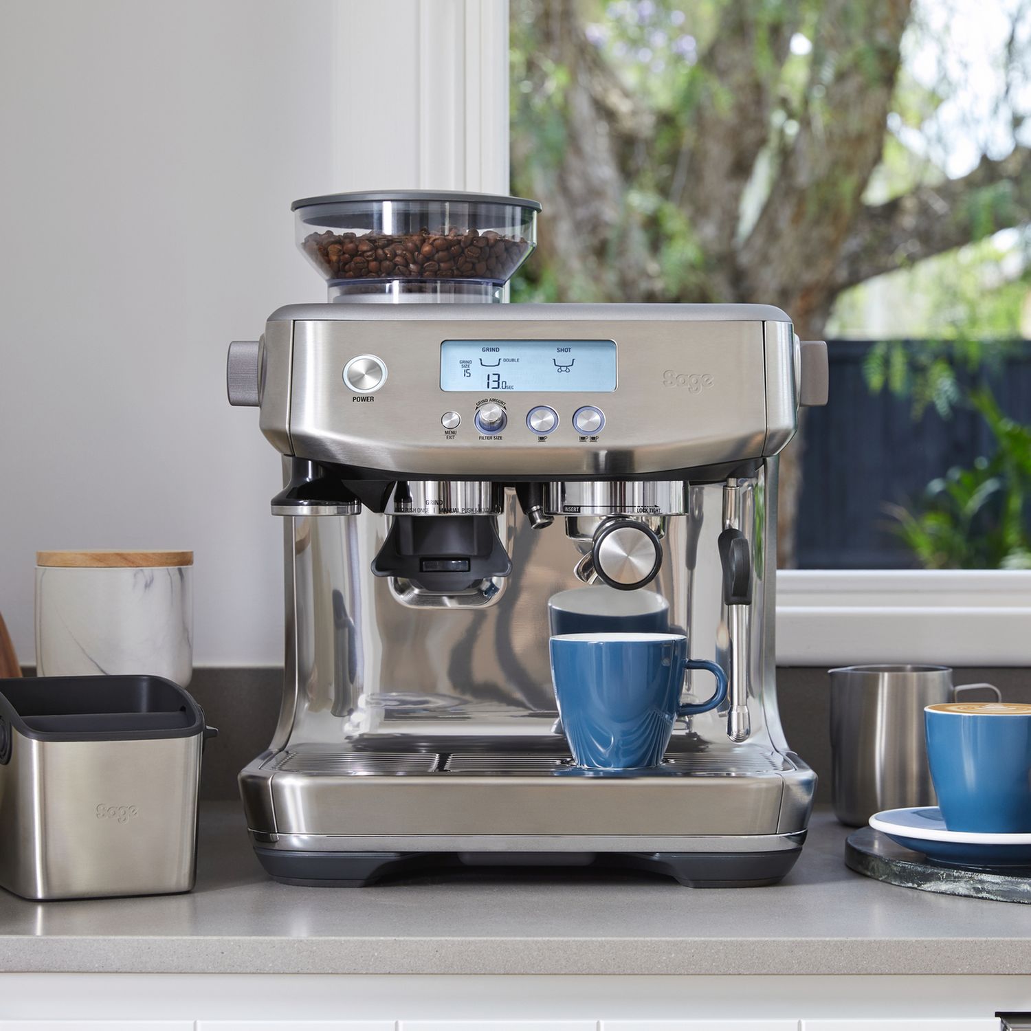 Sage Barista Pro espresso coffee machine stainless steel, imported from the UK