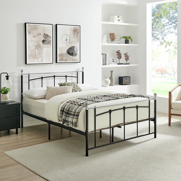 Argos Home Yani kingsize metal bed frame black - British product