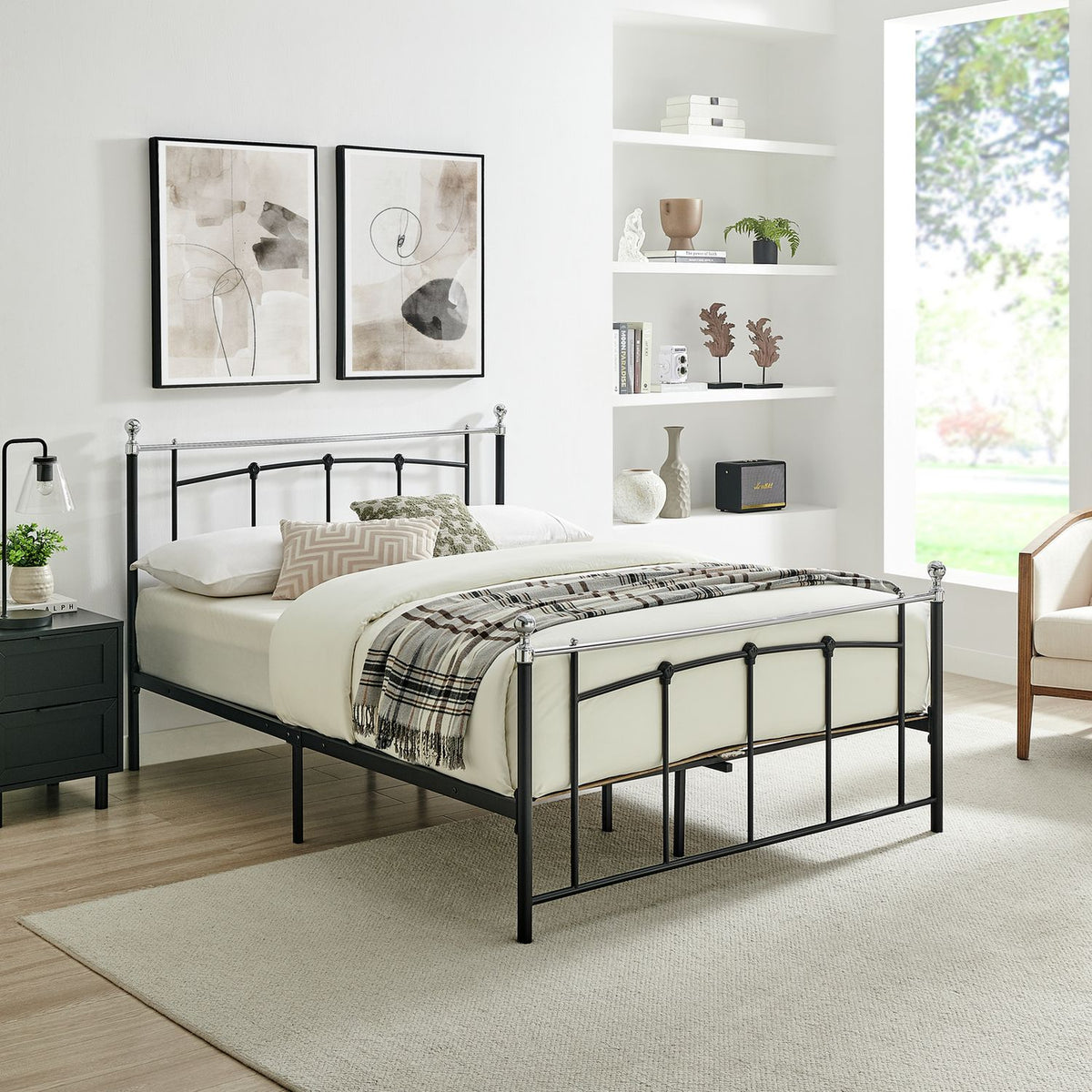 Argos Home Yani kingsize metal bed frame black - British product