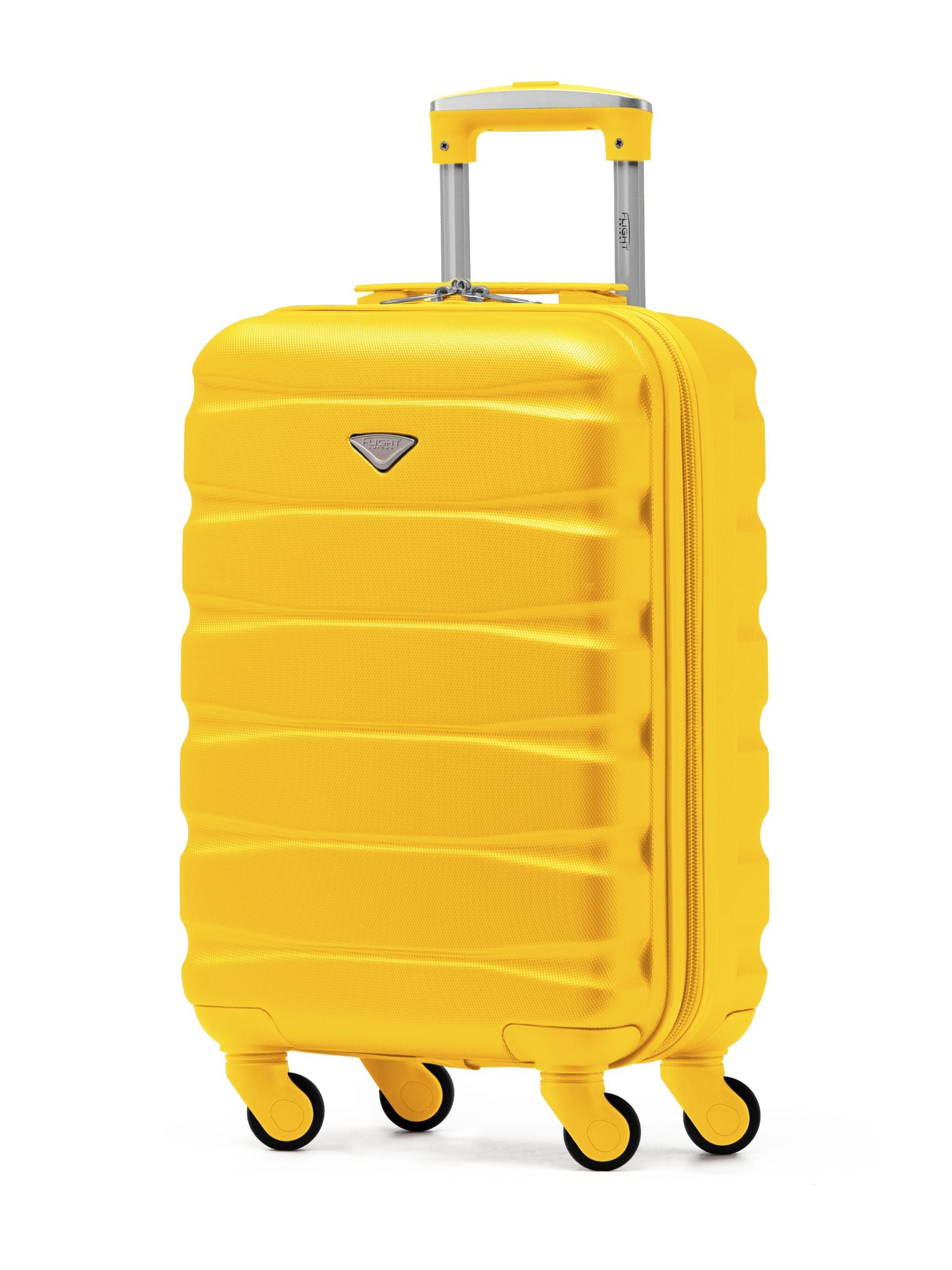 Flight Knight Yellow Hard Shell ABS Easyjet Size Cabin Carry On Case