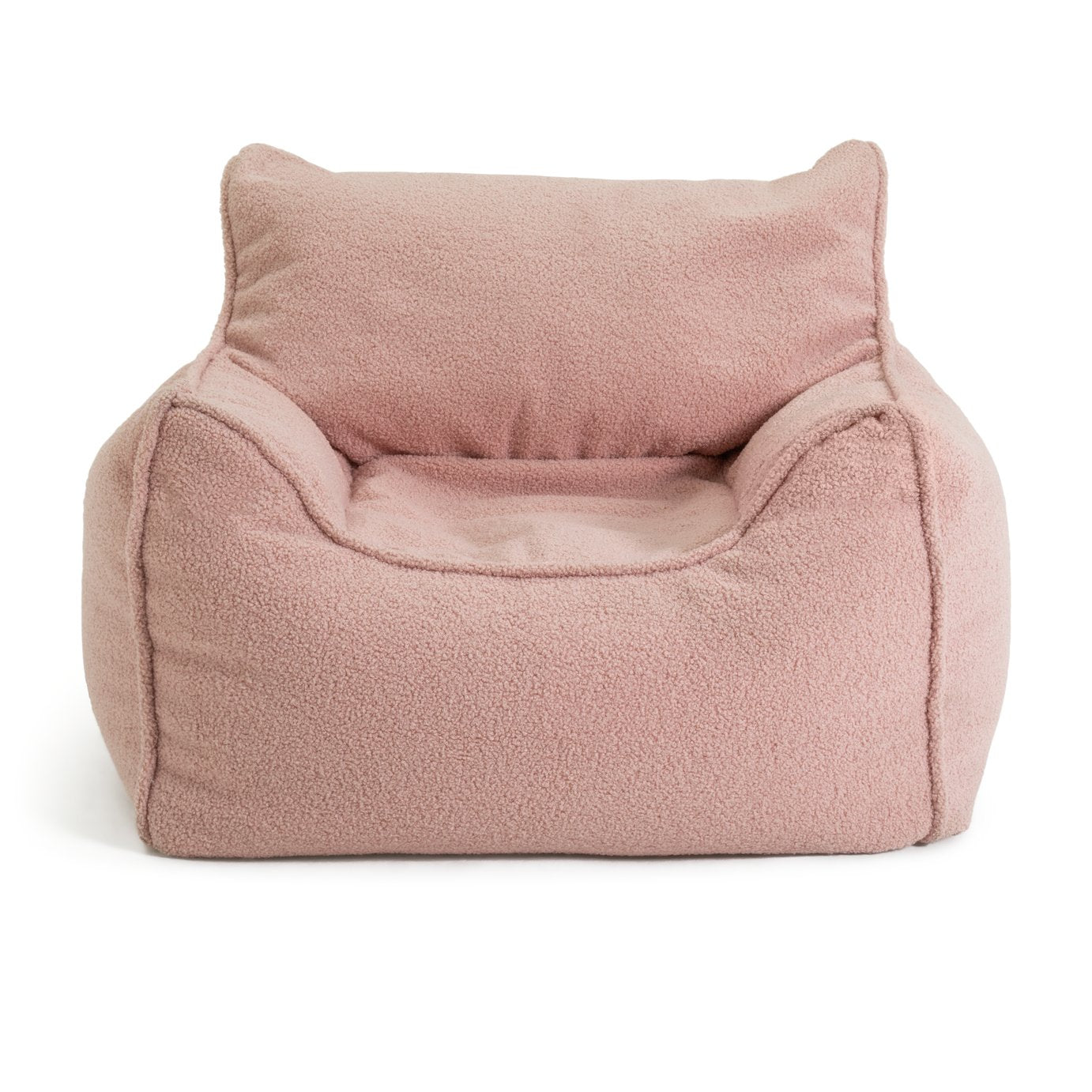 Kaikoo kids single chair boucle bean bag pink, UK version