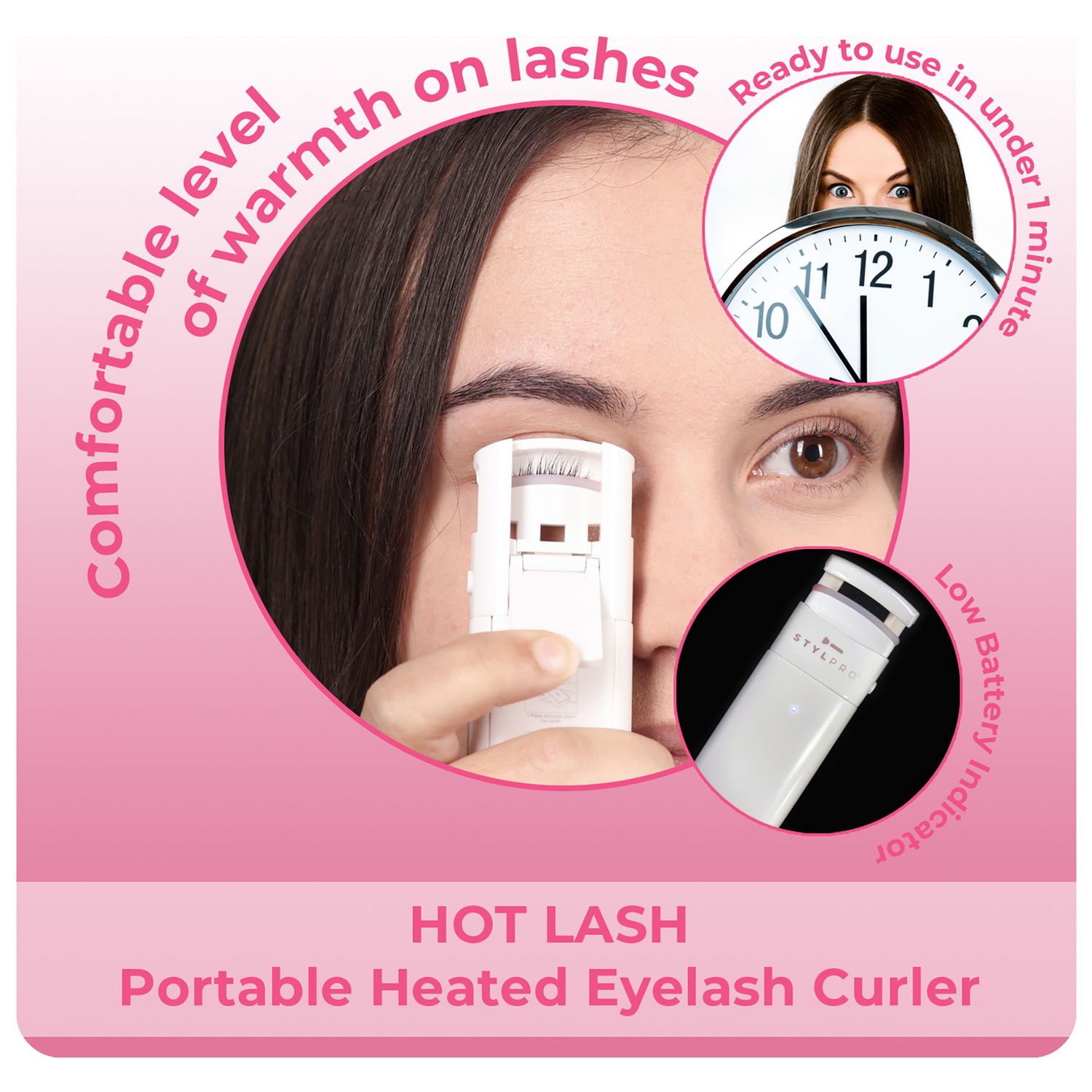 STYLPRO heated eyelash curler with carry case (British brand)