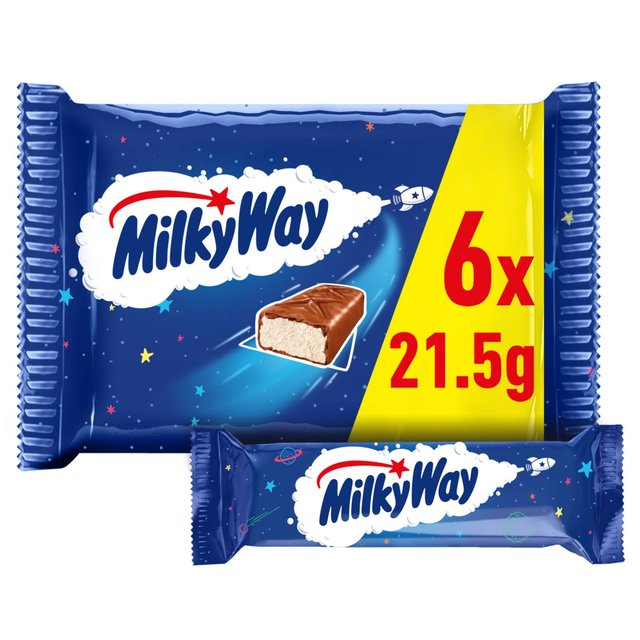 Milky Way Nougat & Milk Chocolate Snack Bars Multipack   6 x 21.5g GOODS M&S   